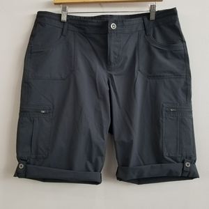 Kuhl Roll-up Women's Cargo Outdoor Hiking Shorts Size 16 Charcoal Gray